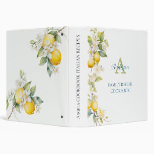 Classeur Illustration citrons aquarelle Livre de recettes