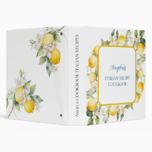 Classeur Illustration citrons aquarelle Livre de recettes