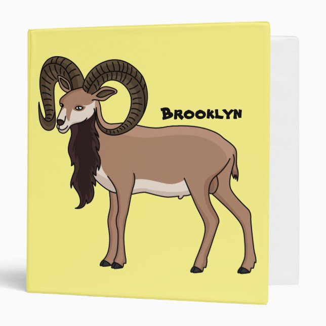 Classeur Illustration de chèvre de Mouflon (Devant/Intérieur)