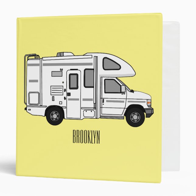 Classeur Illustration de dessin animé Campervan (Devant/Intérieur)