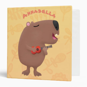 Classeur Illustration de dessin animé de capybara ukulele