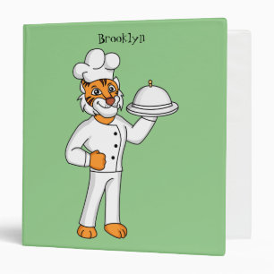 Classeur Illustration de dessin animé d'un chef tigre drôle