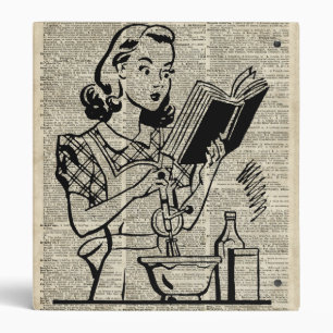 Classeur Illustration de fille de cuisine au-dessus de page