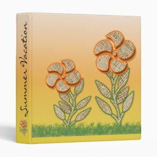 Classeur Illustration de fleur de texture de toile de jute