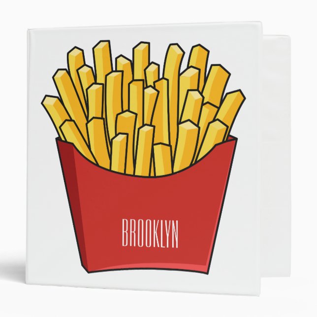 Classeur Illustration de frites (Devant/Intérieur)