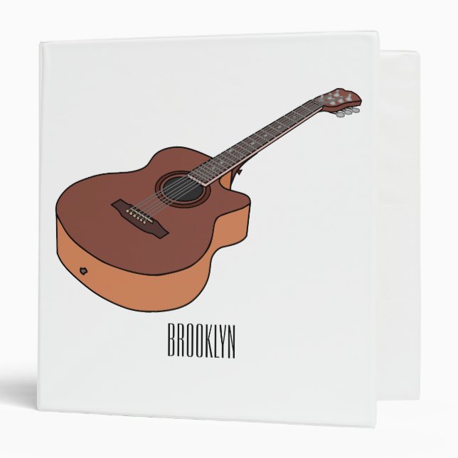 Classeur Illustration de guitare acoustique (Devant/Intérieur)