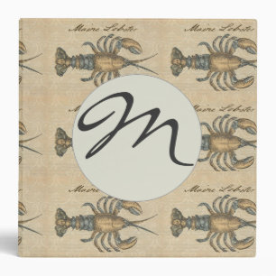 Classeur Illustration de homard vintage : damas côtier