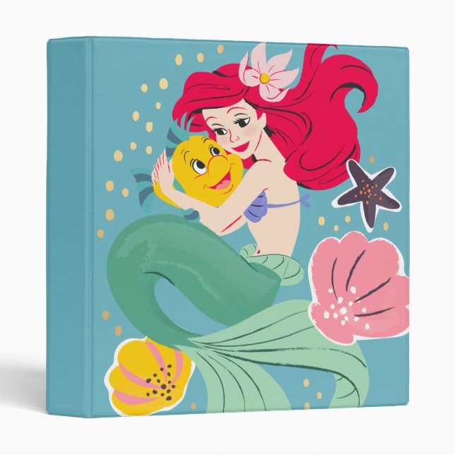 Classeur Illustration de la princesse Ariel (Devant/Côté)
