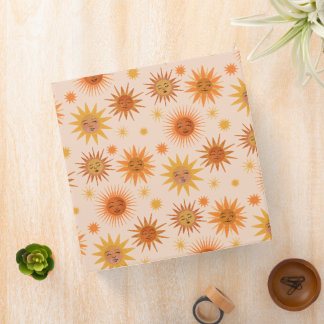 Classeur Illustration de l'aquarelle orange Sun Face