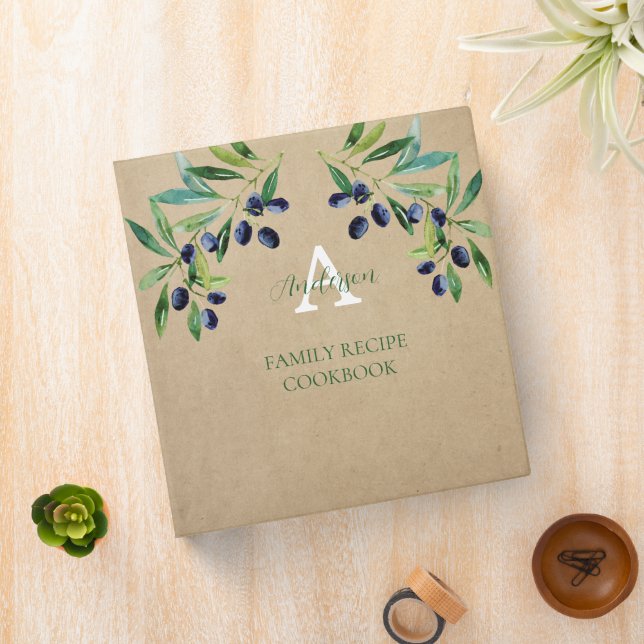 Classeur Illustration de l'olive aquarelle Livre de recette (In Situ)