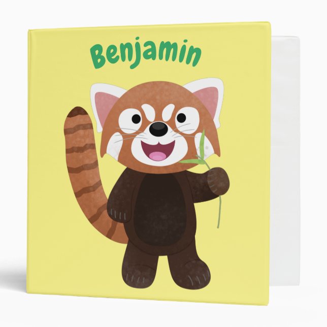 Classeur Illustration de panda rouge mignon (Devant/Intérieur)