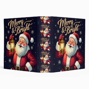 Classeur Illustration de Père Noël joyeux tenant une lanter