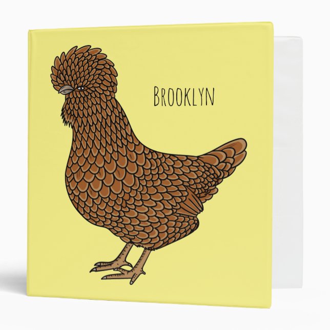 Classeur Illustration de poulet à la polis chamois (Devant/Intérieur)