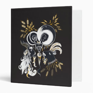 Classeur Illustration d'encre de chèvre noire et blanche