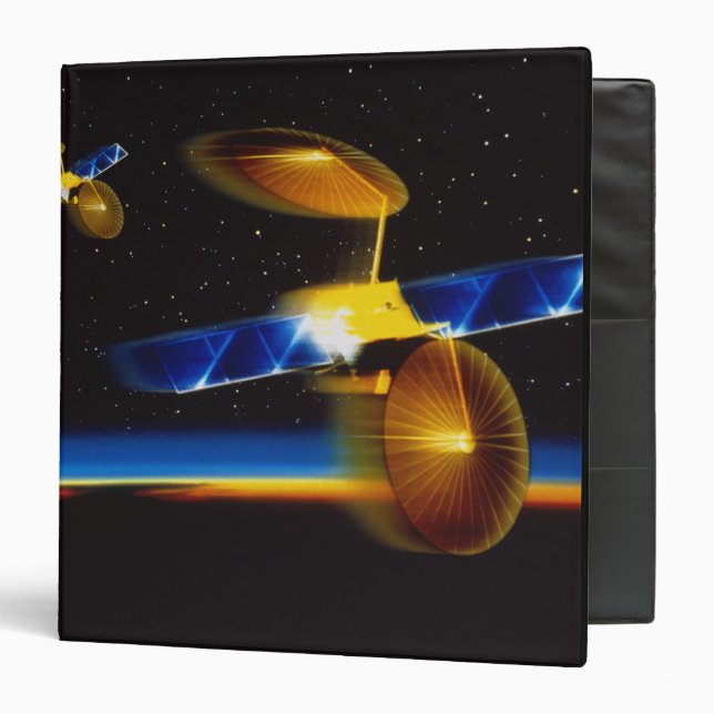 Classeur Illustration des satellites à l'horizon terrestre (Devant/Intérieur)