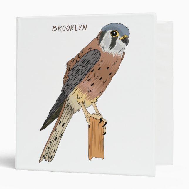 Classeur Illustration d'oiseau américain Kestrel (Devant/Intérieur)