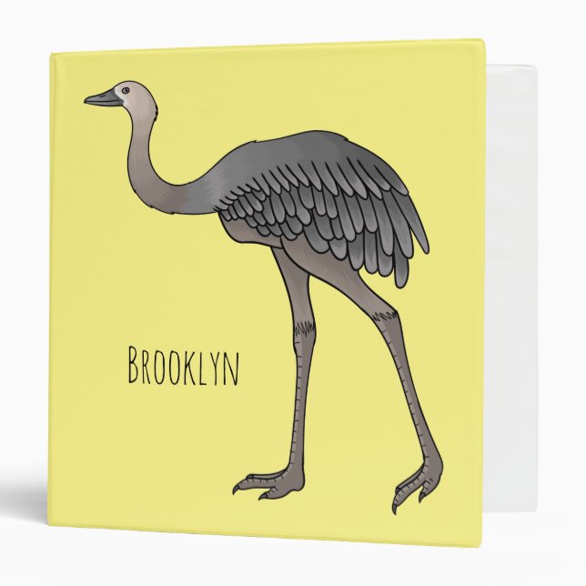 Classeur Illustration d'oiseau de rhée (Devant/Intérieur)