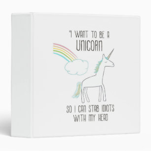 Classeur Illustration drôle Unicorne avec dire