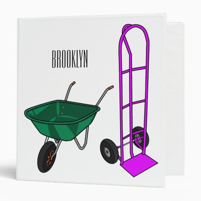 Classeur Illustration du chariot à roues et du chariot à ma (Devant/Intérieur)