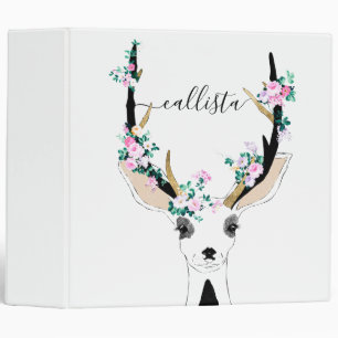 Classeur Illustration d'un animal de cerf rose pâle d'Artsy