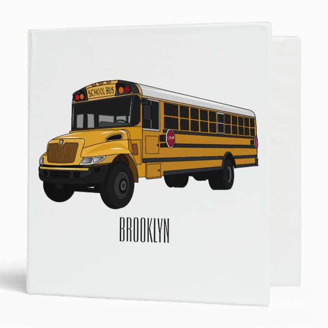 Classeur Illustration d'un autobus scolaire (Devant/Intérieur)