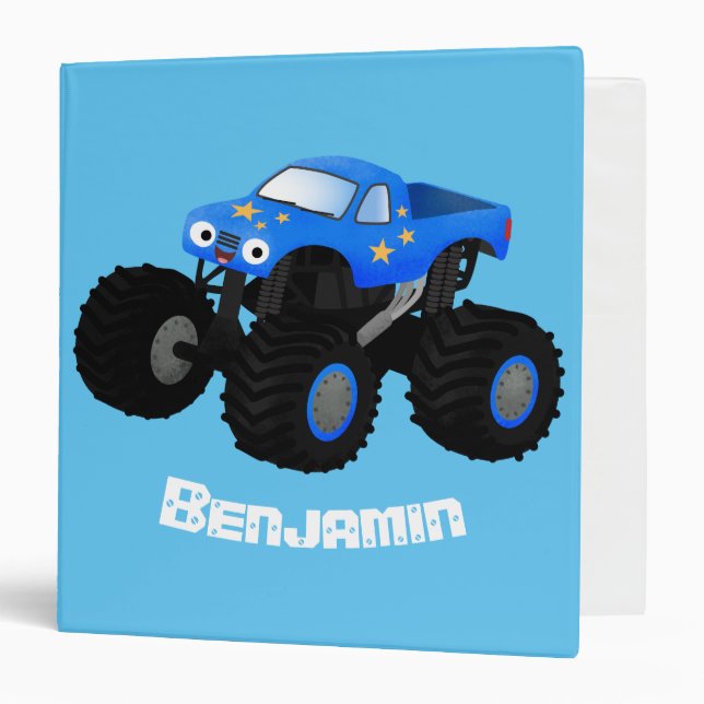 Classeur Illustration d'un camion monstre bleu mou (Devant/Intérieur)