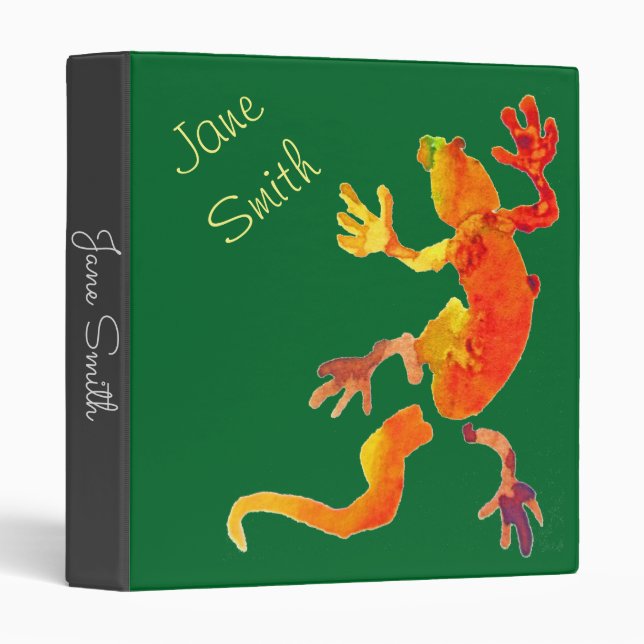 Classeur Illustration d'un lézard gecko coloré mignon pour  (Devant/Côté)