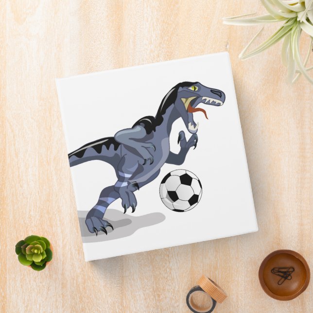 Classeur Illustration D'Un Raptor Dinosaure Jouant Au Footb (In Situ)