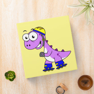 Classeur Illustration D'Un Tyrannosaurus Rex De Patinage.