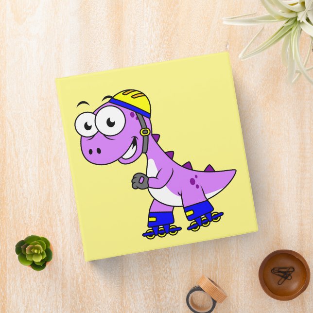 Classeur Illustration D'Un Tyrannosaurus Rex De Patinage. (In Situ)