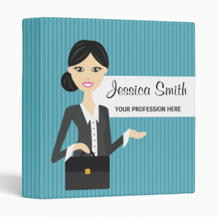 Classeur Illustration d'une femme d'affaires mignonne avec 