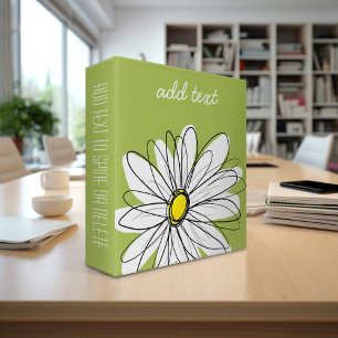 Classeur Illustration florale Daisy tendance - chaux et jau
