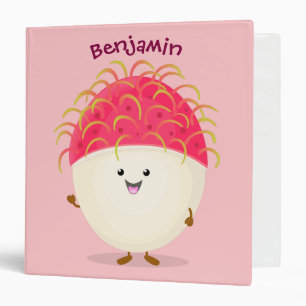 Classeur Illustration mignon du ramboutan rose