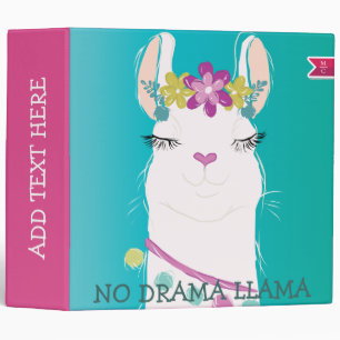 Classeur Illustration No Drama Llama Monogramme