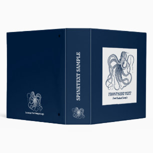 Classeur Illustration Octopus bleu