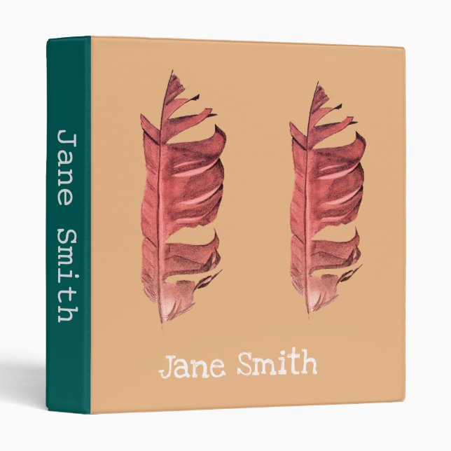 Classeur Illustration originale de dessin de plumes (Devant/Côté)