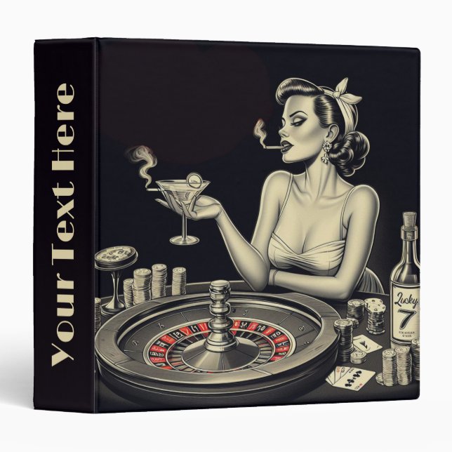 Classeur Illustration vintage Casino Pin Up