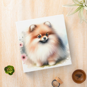 Classeur Image d'aquarelle mignonne Pomeranian
