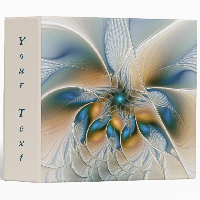 Classeur Imaginaire Abstrait, En flammes, Fractal Avec Text (Devant/Côté)