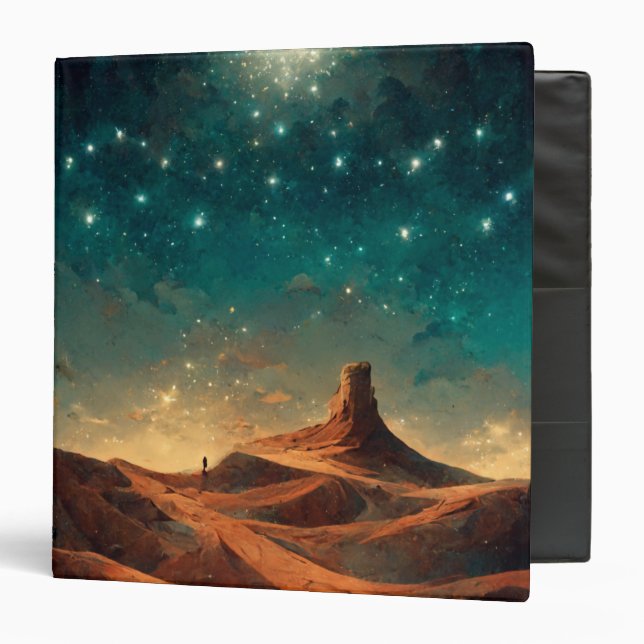 Classeur Imaginaire de nuit du désert Paysage Sci-Fi (Devant/Intérieur)