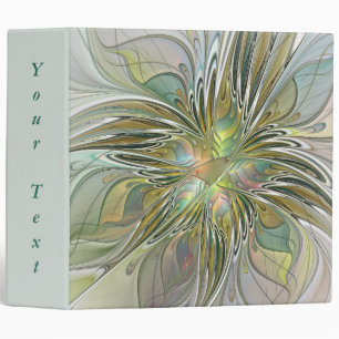 Classeur Imaginaire Floral Fleur Art Moderne Avec Texte Or