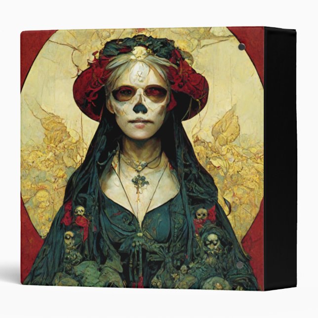 Classeur Imaginaire foncé Gothique Skull Femme (Dos/Côté)