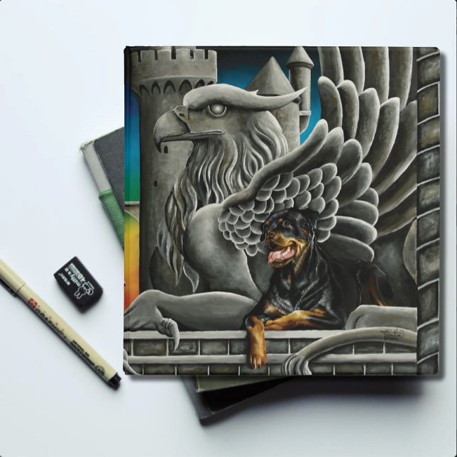 Classeur Imaginaire Rottweiler Chien Gargoyle (Créateur téléchargé)