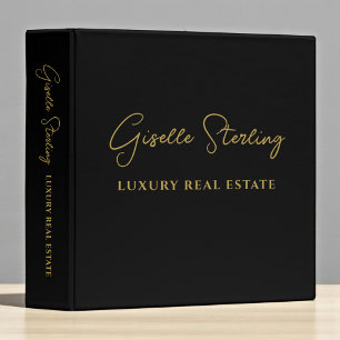 Classeur Immobilier Black Gold Script de luxe professionnel