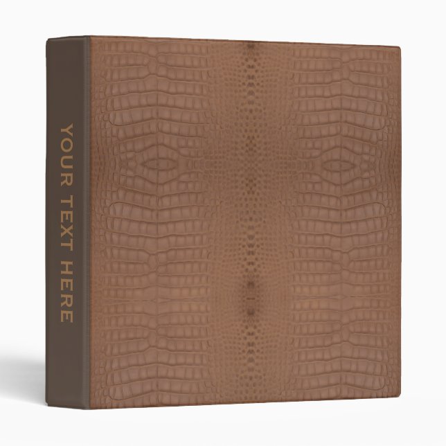 Classeur Impression Alligator Brown (Devant/Côté)