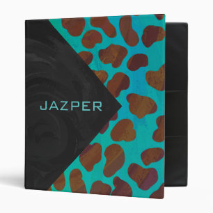 Classeur Impression Brown et Turquoise dalmate