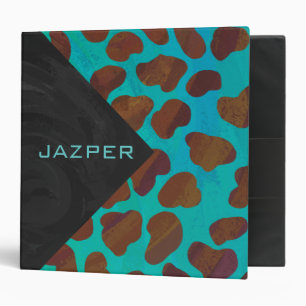 Classeur Impression Brown et Turquoise dalmate