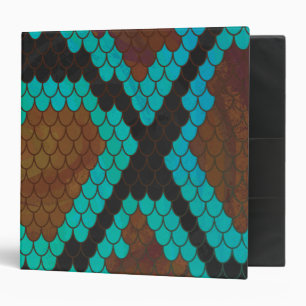 Classeur Impression Brown et Turquoise de serpent
