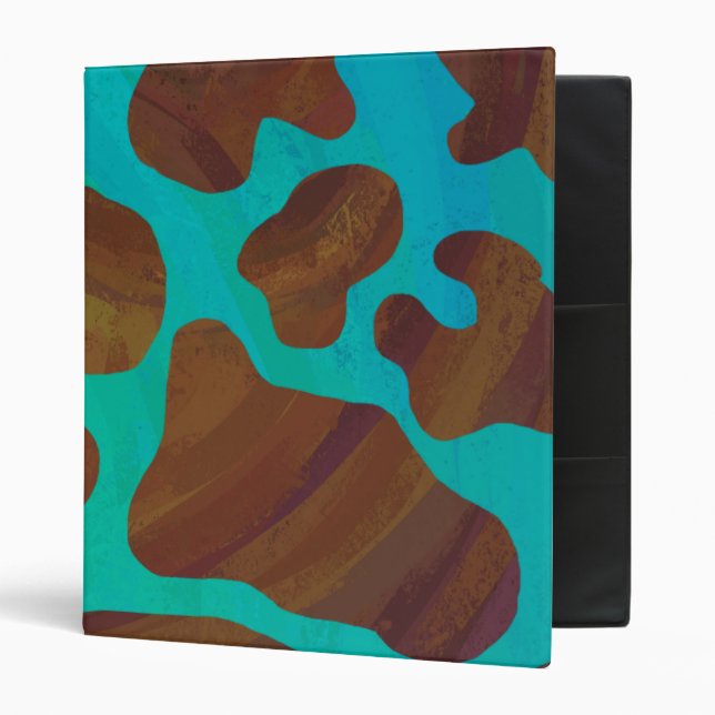 Classeur Impression Brown et Turquoise de vache (Devant/intérieur)