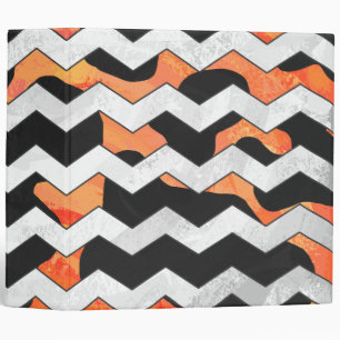 Classeur Impression Chevron noir et orange de vache